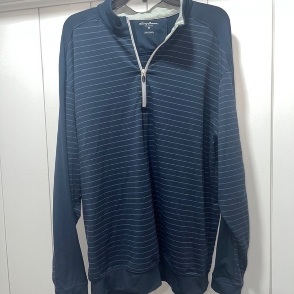 Tommy Armour Dri Logic Mens Golf Quarter Zip Medium Navy Blue . EUC